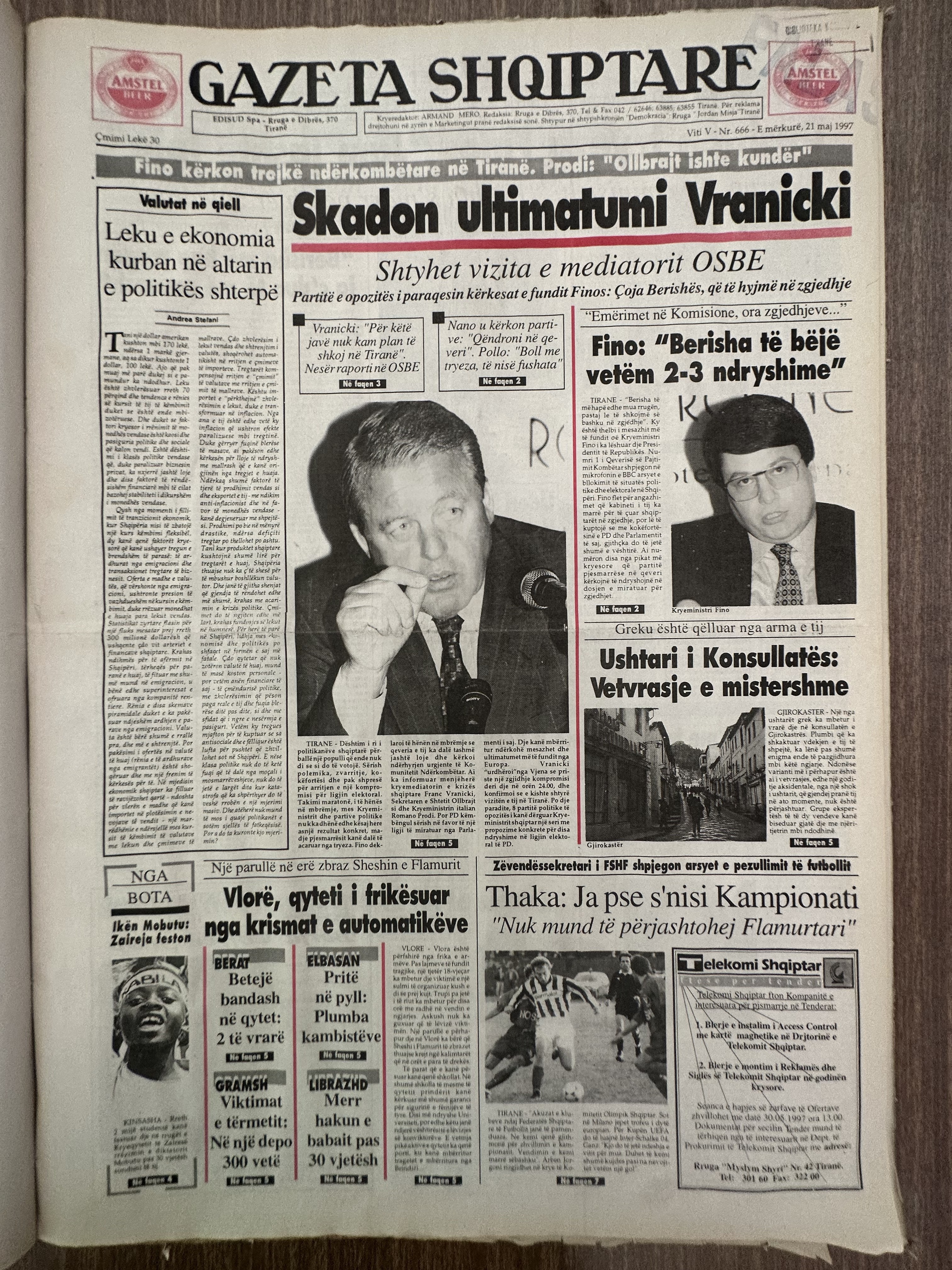 Gazeta Shqiptare 1997-05-27